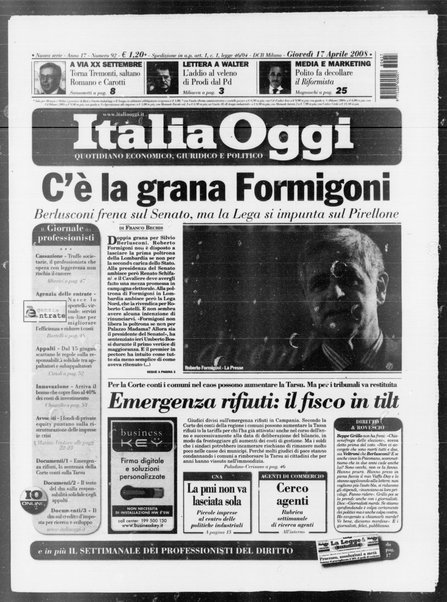 Italia oggi : quotidiano di economia finanza e politica